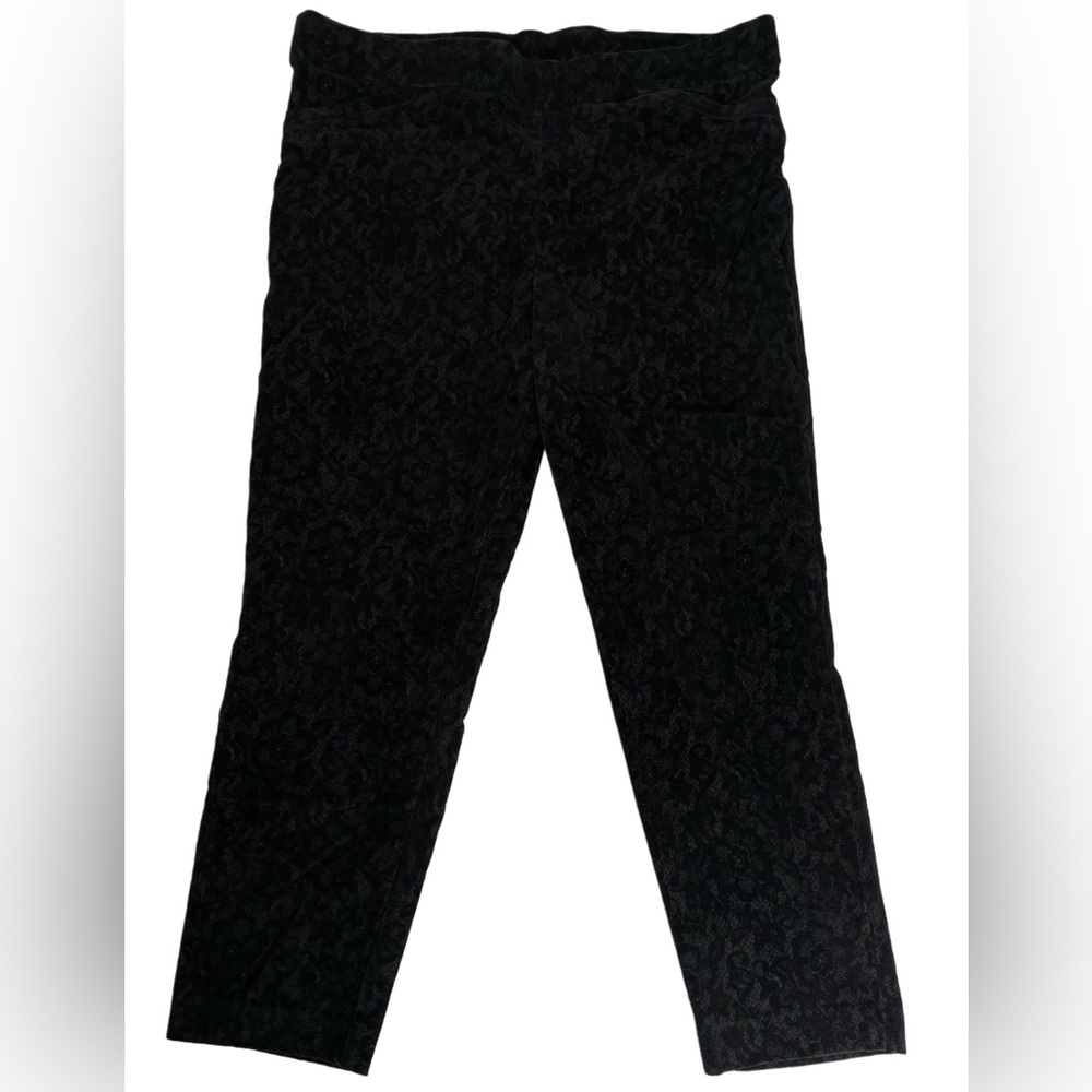 Briggs New York Black Patterned Stretch Leggings